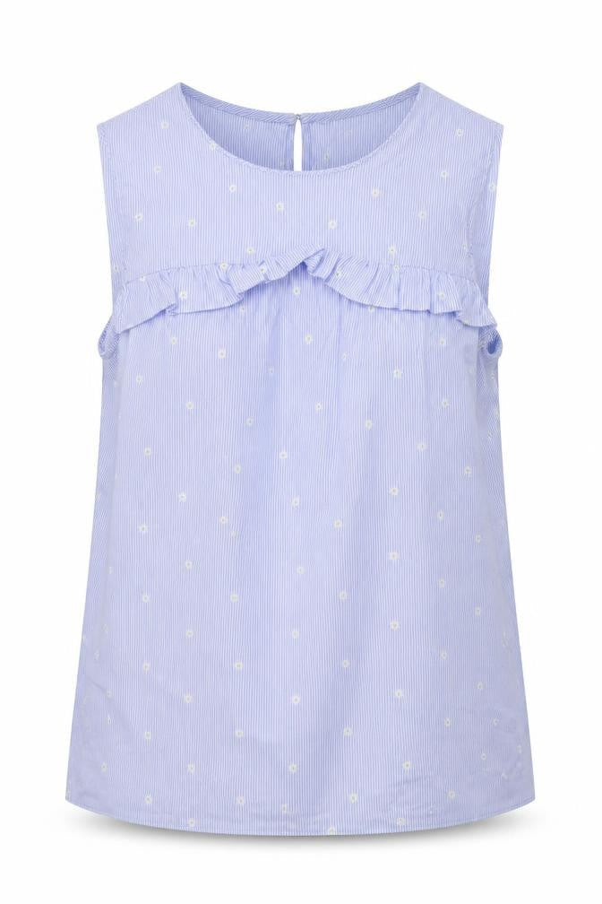 F&F Womens Blue Striped Cotton Basic Tank Size 6 Round Neck - Daisy