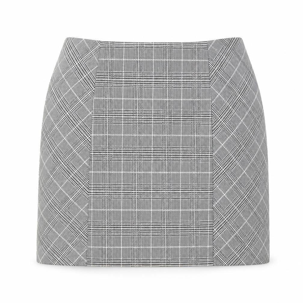 H&M Womens Grey Plaid Polyester Mini Skirt Size 10 Zip