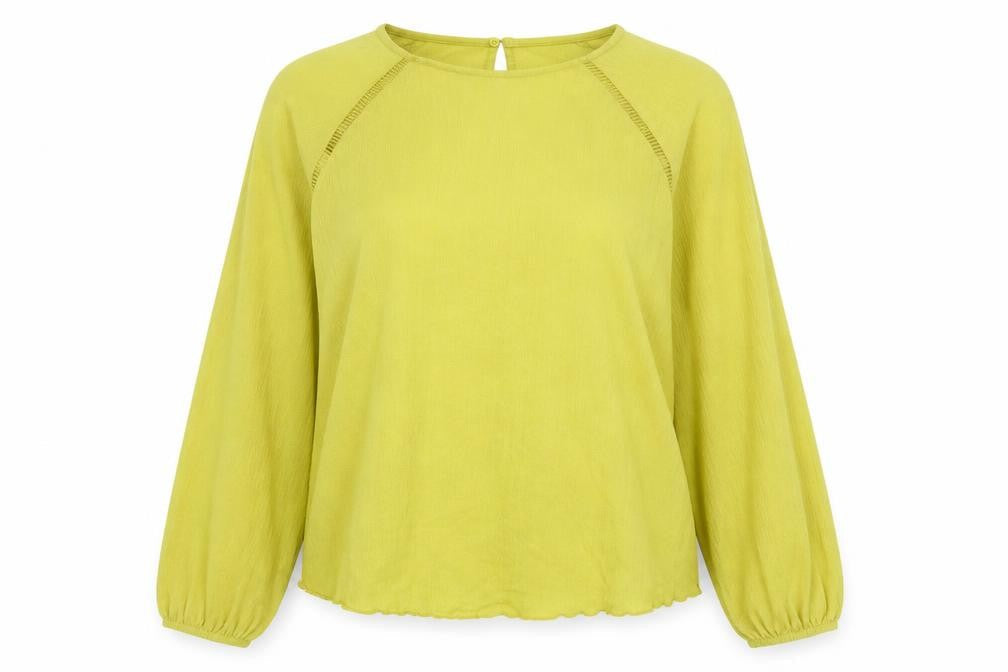Marks & Spencer Womens Yellow Polyester Basic Blouse Size 14 Round Neck - Keyhole