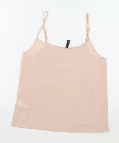 H&M Womens Pink Polyester Camisole Tank Size 8 Round Neck