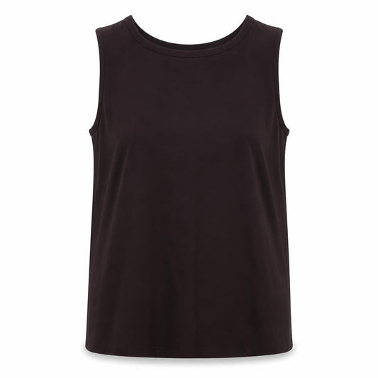 BHS Womens Brown Polyester Basic Tank Size 18 Round Neck