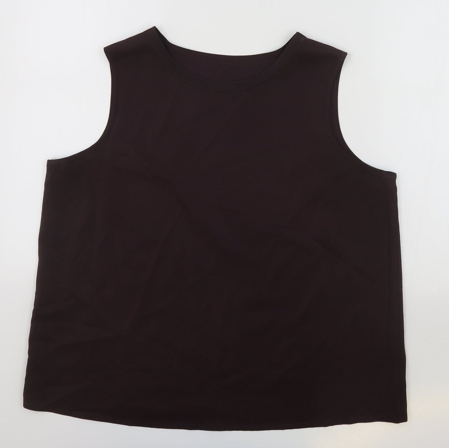 BHS Womens Brown Polyester Basic Tank Size 18 Round Neck
