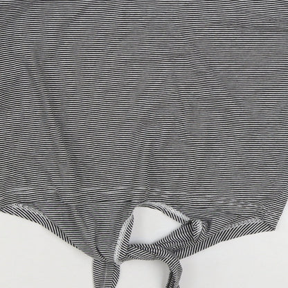 Atmosphere Womens Black Striped Cotton Basic T-Shirt Size 6 Round Neck