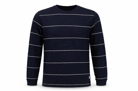 Marks and Spencer Mens Blue Striped Cotton Pullover Sweatshirt Size S