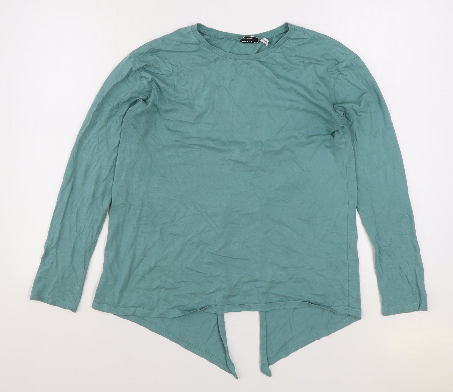 ASOS Womens Green Cotton Basic T-Shirt Size 8 Round Neck