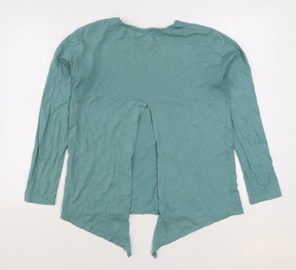 Preloved ASOS Womens Green Cotton Basic T-Shirt Size 8 Round Neck - Back