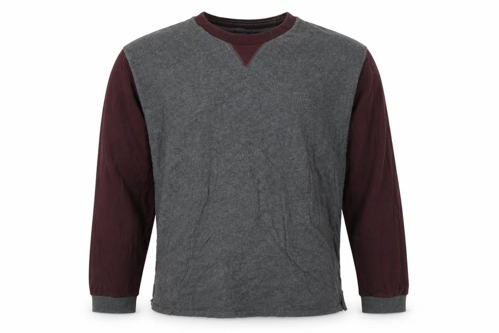 Easy Mens Grey Cotton Pullover Sweatshirt Size L - Colour Block