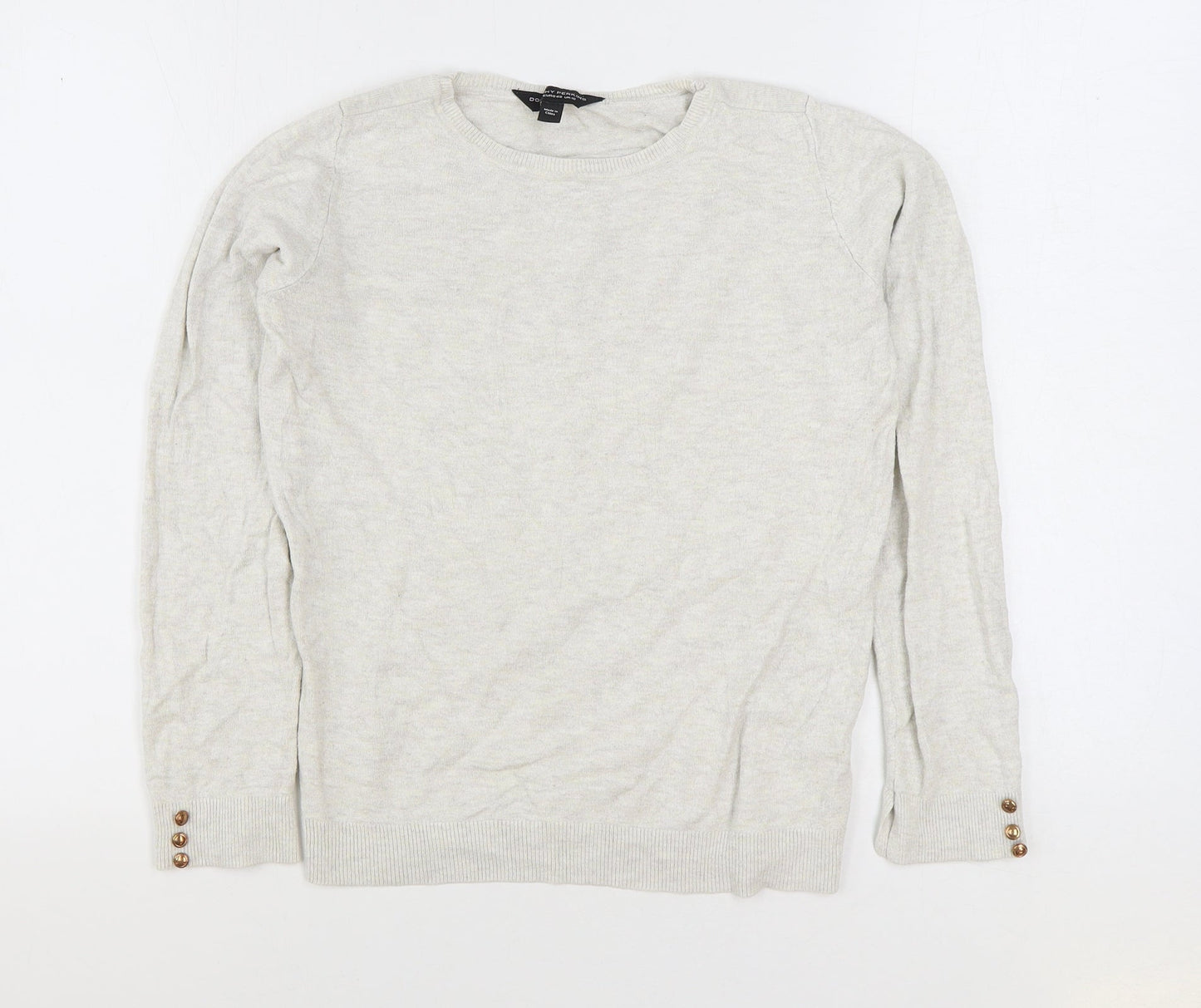 Dorothy Perkins Womens Beige Round Neck Viscose Pullover Jumper Size 12