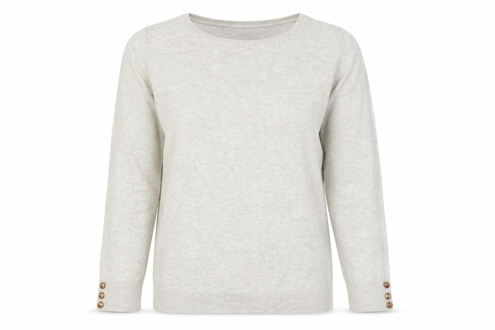 Dorothy Perkins Womens Beige Round Neck Viscose Pullover Jumper Size 12