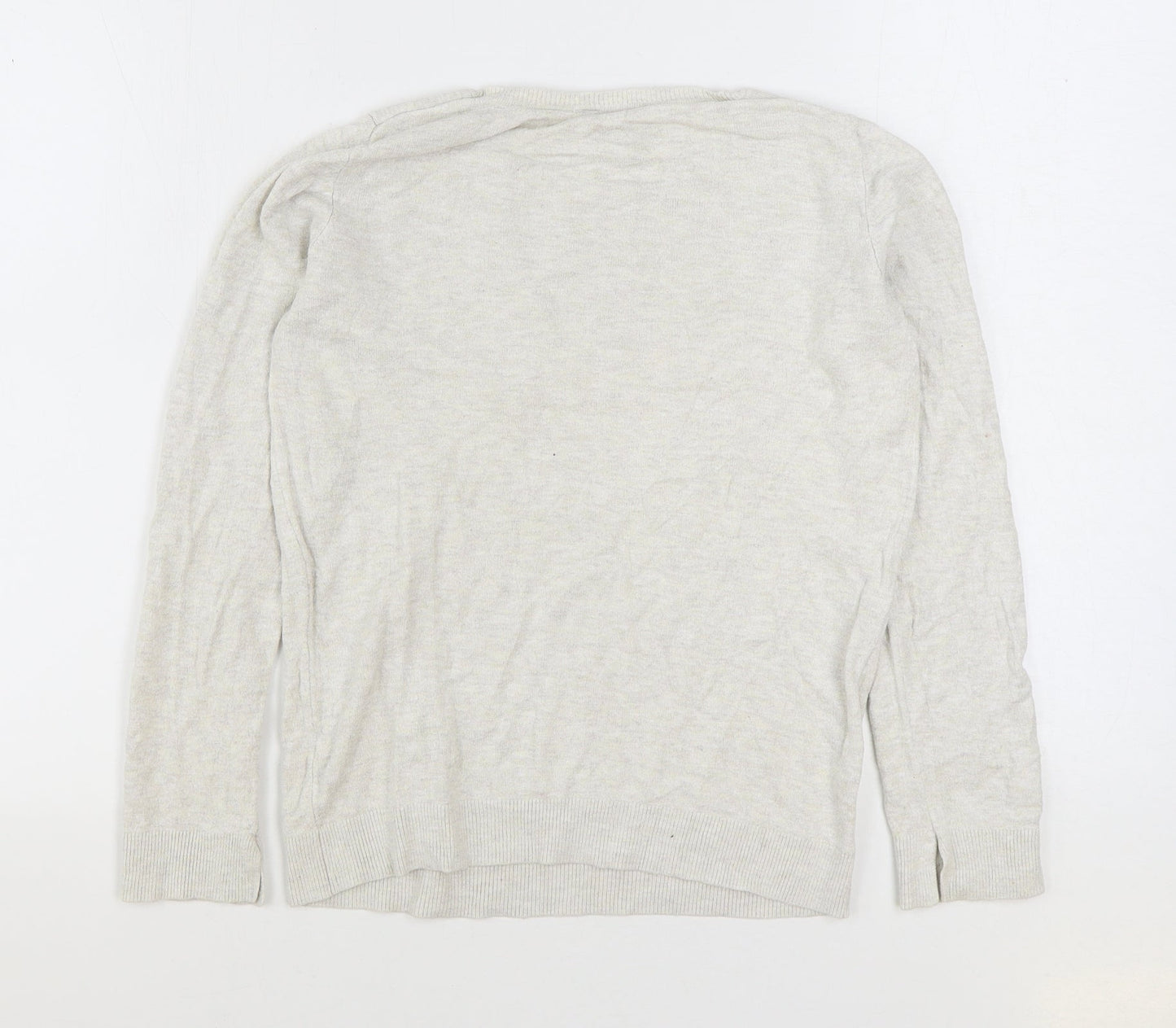 Dorothy Perkins Womens Beige Round Neck Viscose Pullover Jumper Size 12