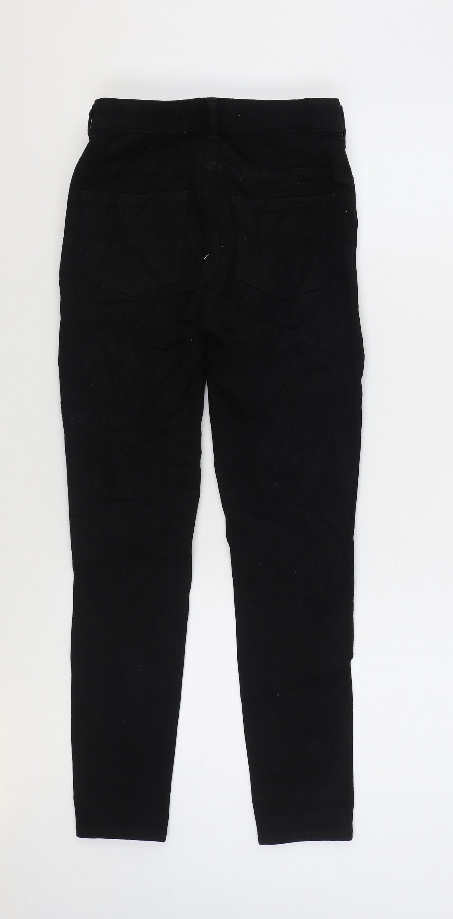Preworn Womens Black Cotton Skinny Jeans Size 8 L27 in Regular Zip