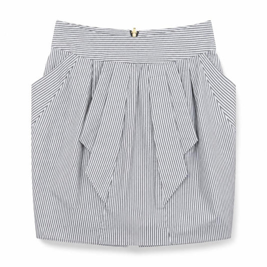 TOKITO Womens Black Striped Polyester A-Line Skirt Size 8 Zip
