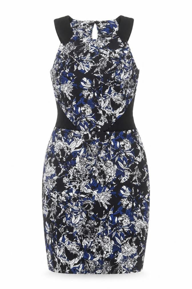 Atmosphere Womens Blue Floral Polyester Pencil Dress Size 10 Halter Button