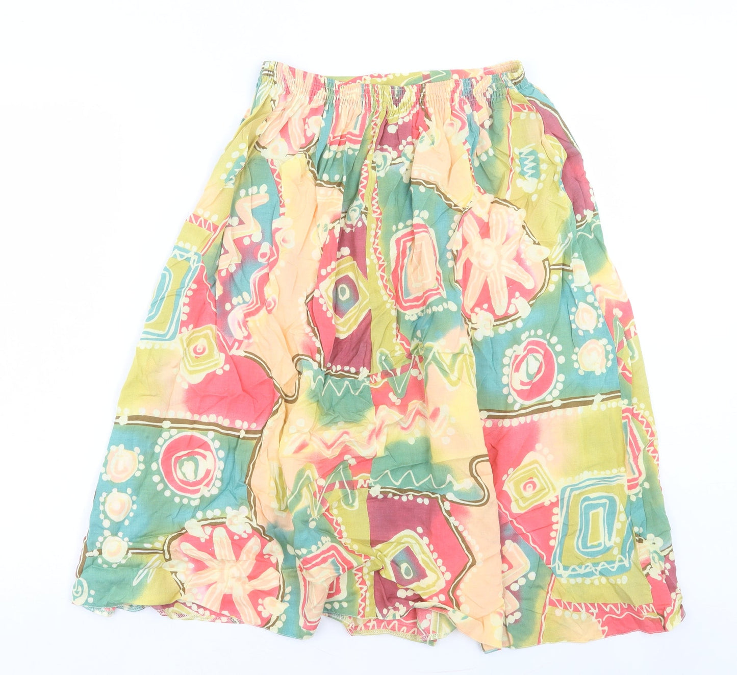 pREWORM Womens Multicoloured Geometric Polyester A-Line Skirt Size M