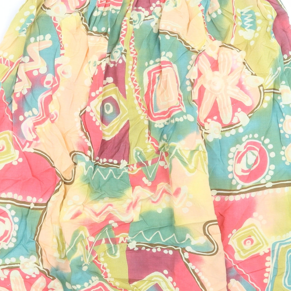 pREWORM Womens Multicoloured Geometric Polyester A-Line Skirt Size M