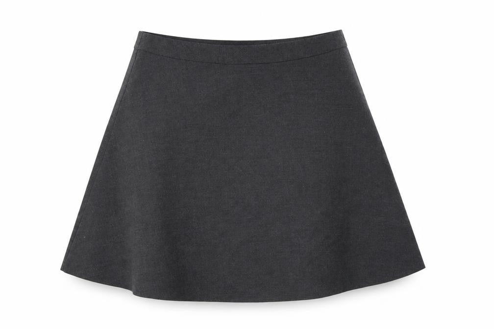 Marks & Spencer Womens Grey Polyester Skater Skirt Size 32 in Zip