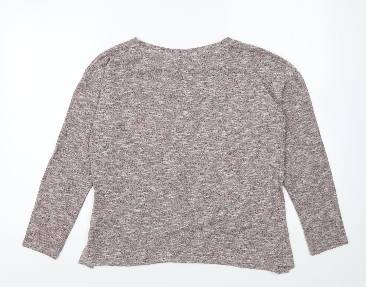 Peacocks Womens Pink Round Neck Polyester Pullover Jumper Size 10