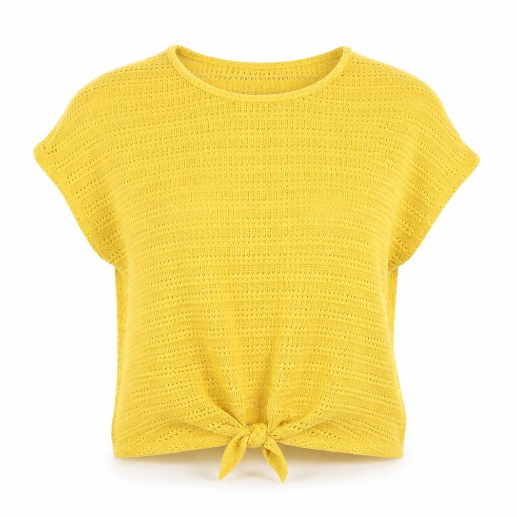 New Look Womens Yellow Round Neck Polyester Pullover Jumper Size L