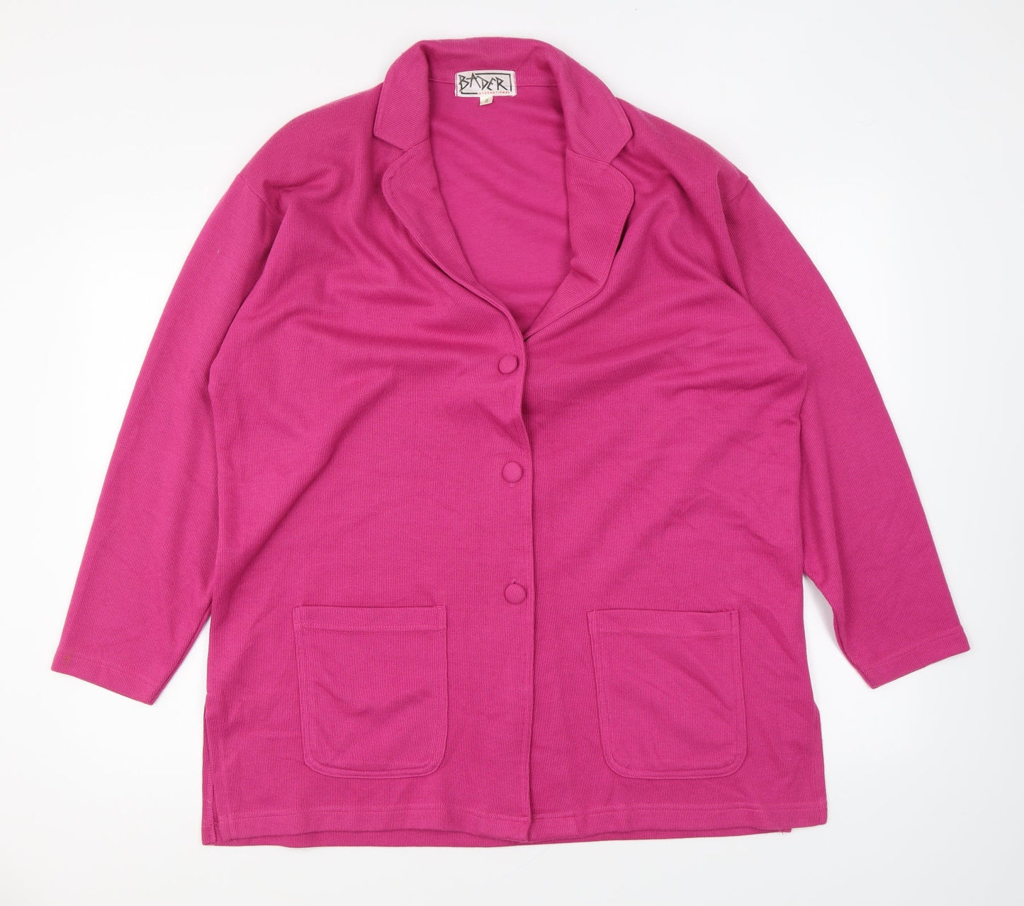 Bader Womens Pink Collared Polyester Cardigan Jumper Size L