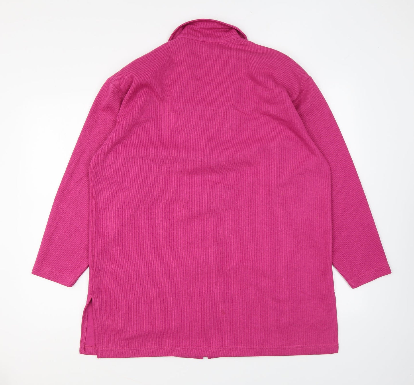 Bader Womens Pink Collared Polyester Cardigan Jumper Size L