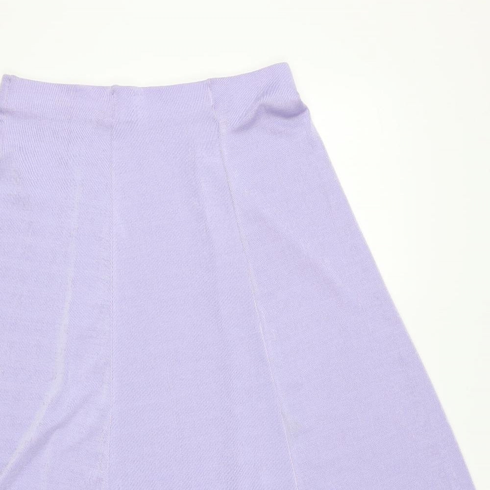 Preworn Womens Purple Polyester Skater Skirt Size L