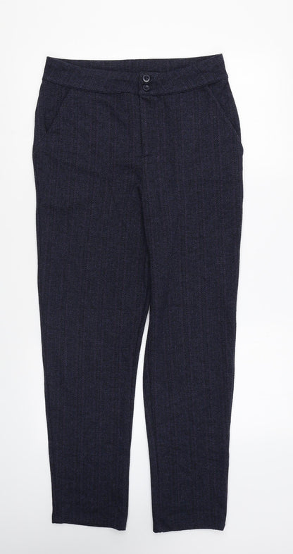 Tu Womens Blue Polyester Trousers Size 10 L26 in Regular Zip