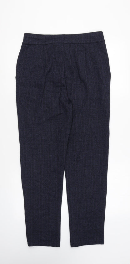 Tu Womens Blue Polyester Trousers Size 10 L26 in Regular Zip