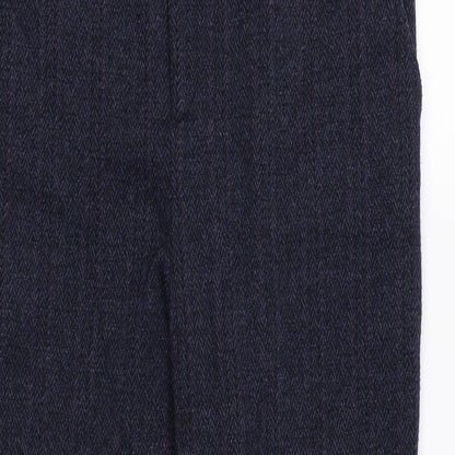 Tu Womens Blue Polyester Trousers Size 10 L26 in Regular Zip