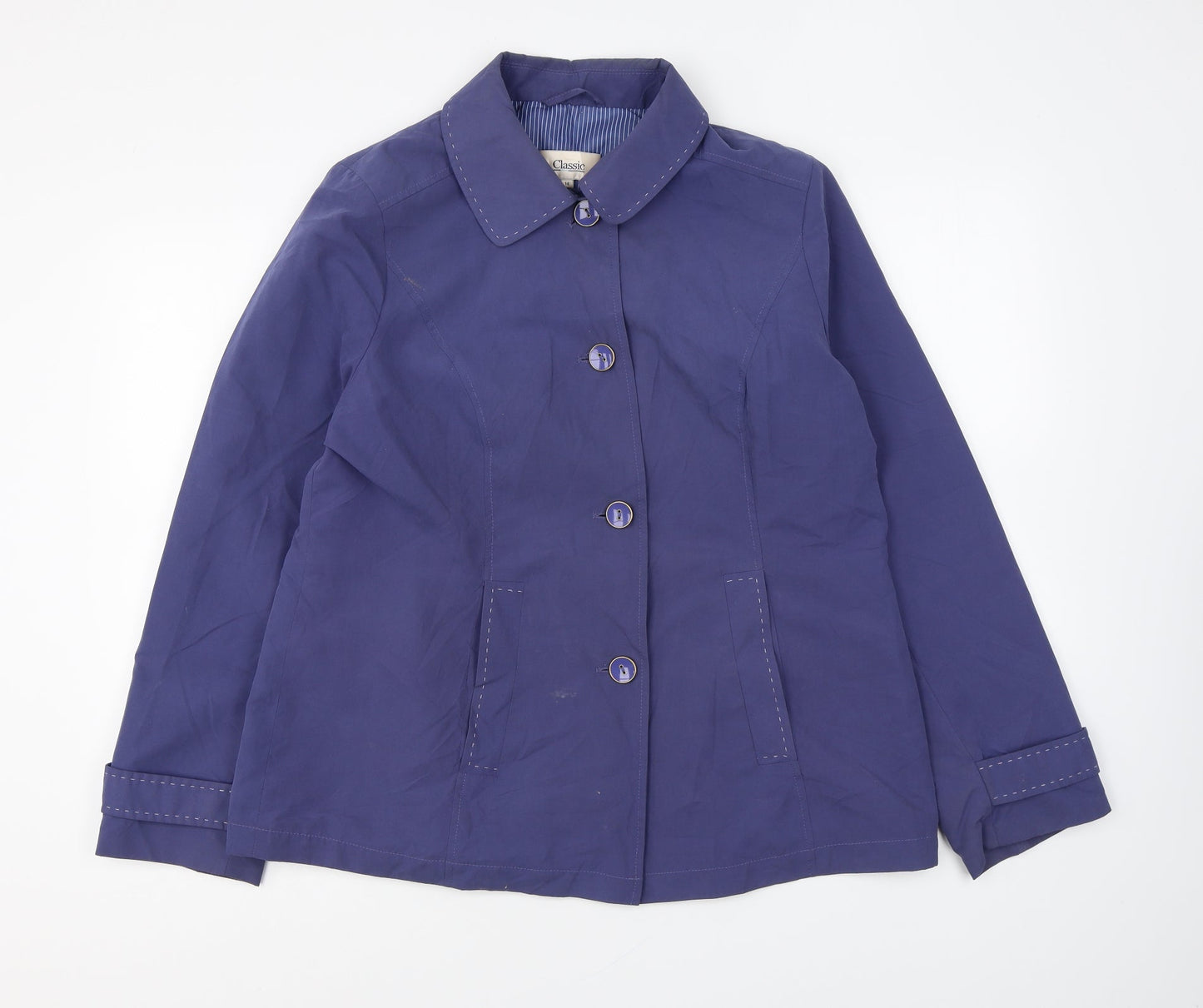 Classic Womens Purple Jacket Blazer Size 14 Button