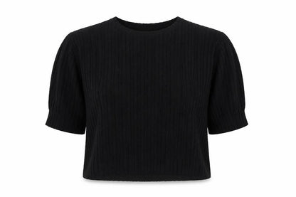 Tu Womens Black Round Neck Polyester Pullover Jumper Size 12
