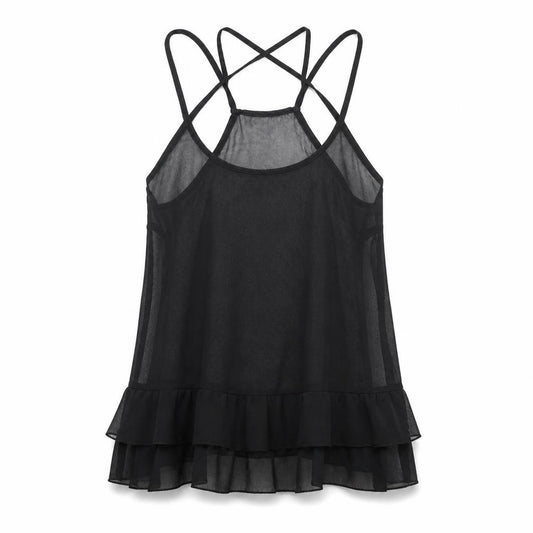 ASOS Womens Black Polyester Camisole Tank Size 6 Round Neck