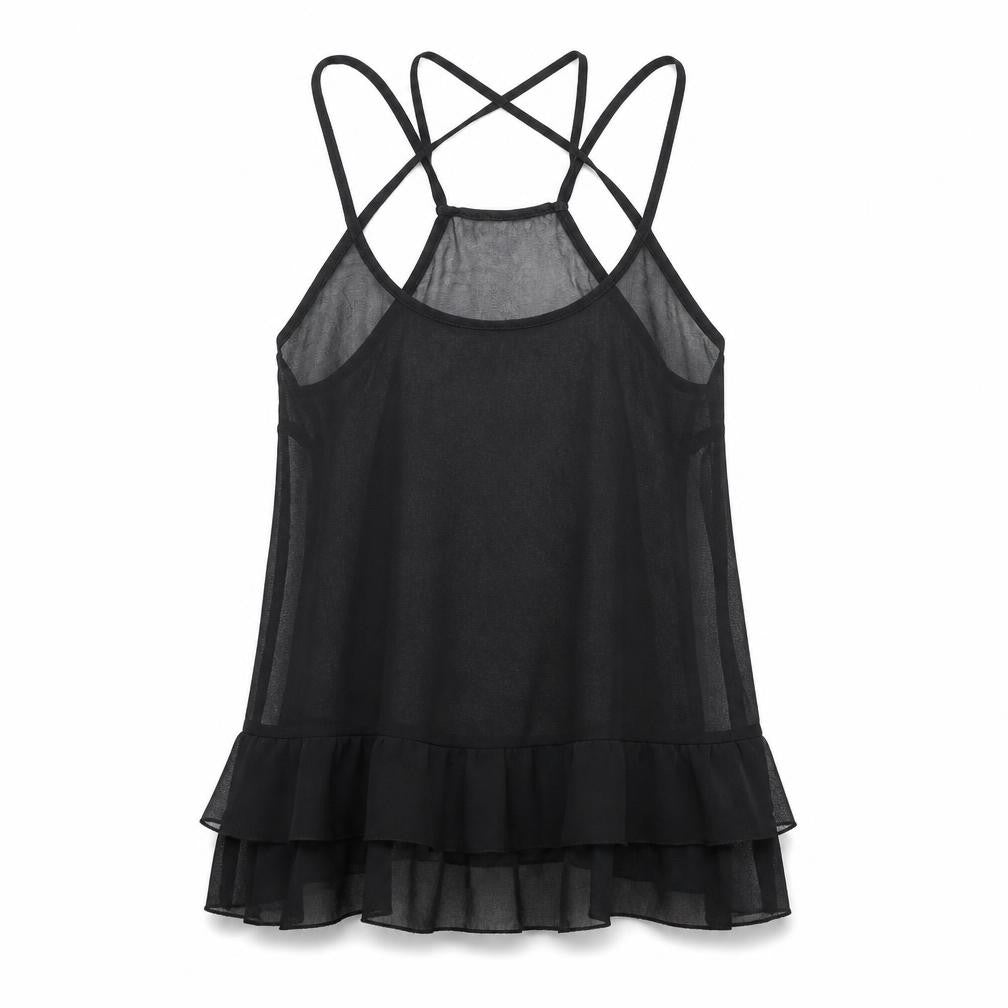 ASOS Womens Black Polyester Camisole Tank Size 6 Round Neck
