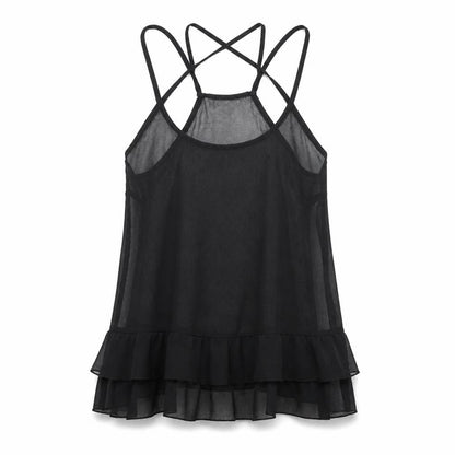 ASOS Womens Black Polyester Camisole Tank Size 6 Round Neck