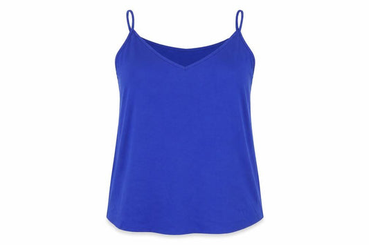 Emery Rose Womens Blue Polyester Camisole Tank Size 4XL V-Neck