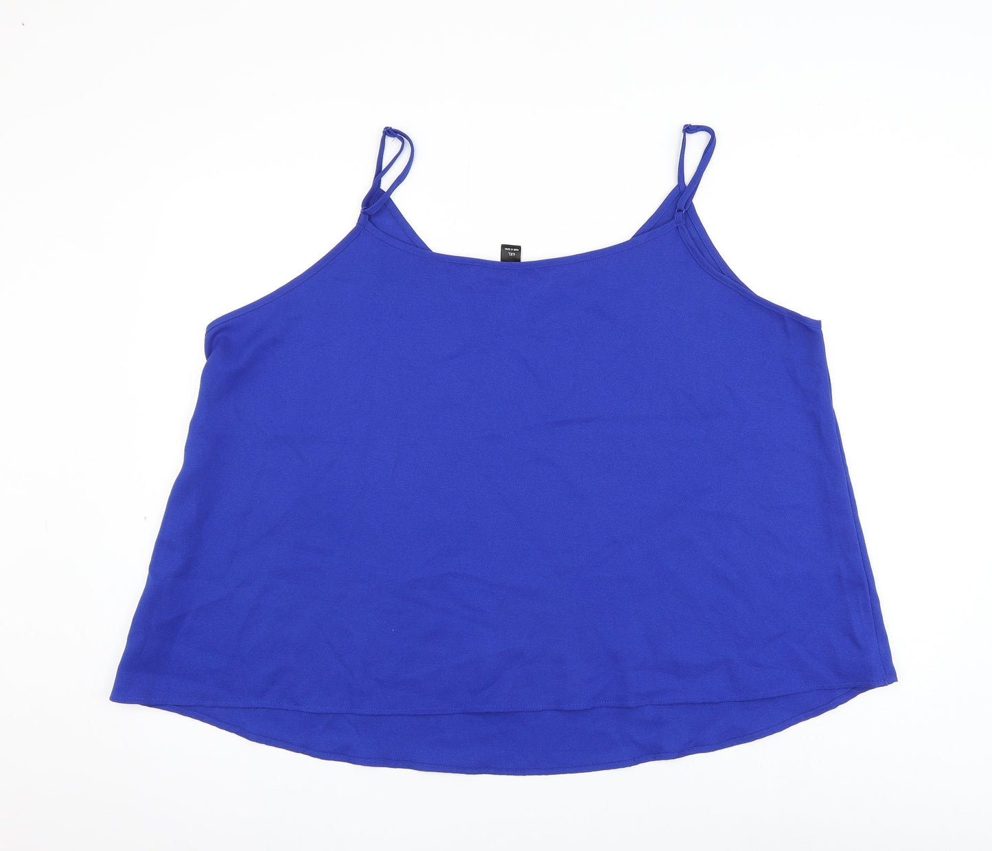 Emery Rose Womens Blue Polyester Camisole Tank Size 4XL V-Neck