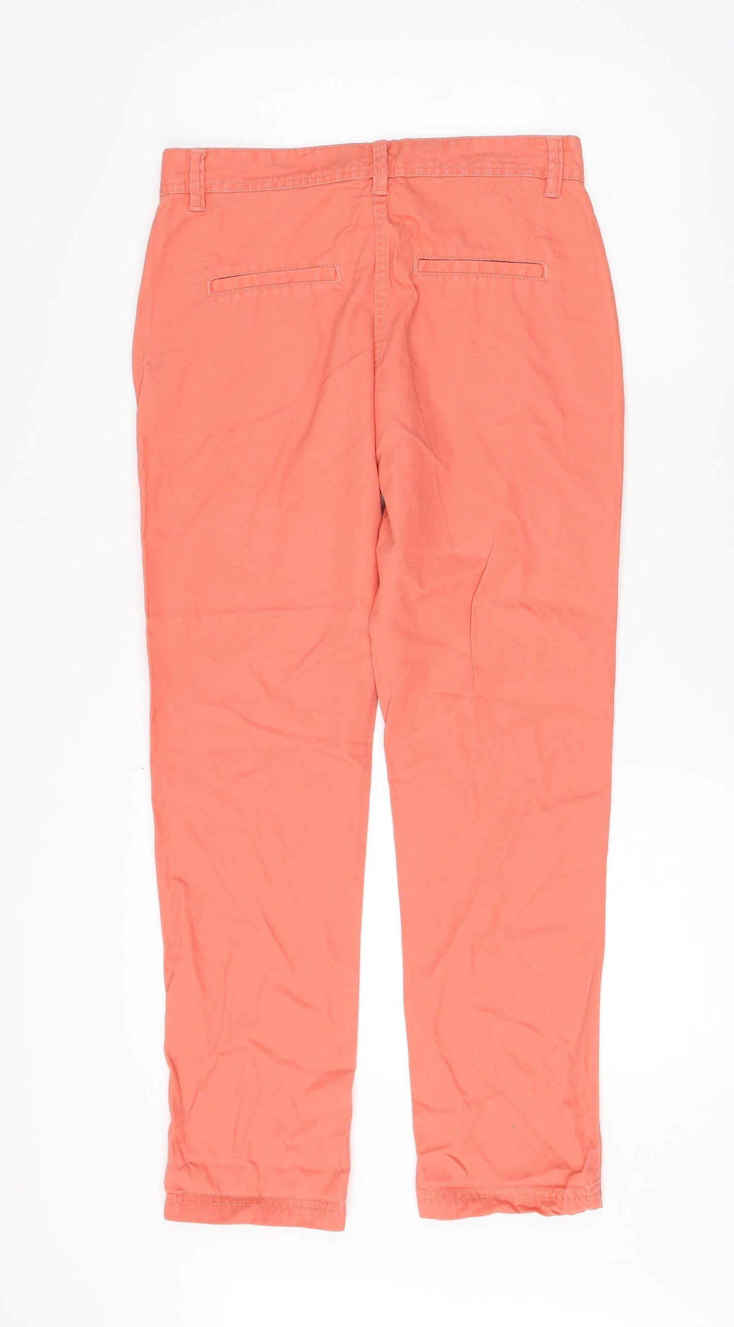 NEXT Womens Pink Cotton Chino Trousers Size 6 L28 in Regular Zip