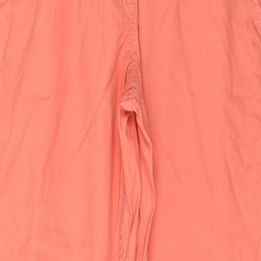 NEXT Womens Pink Cotton Chino Trousers Size 6 L28 in Regular Zip