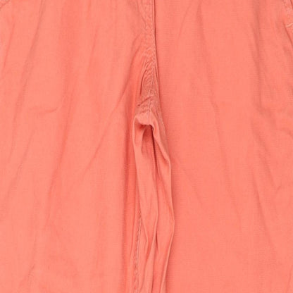 Next Womens Pink Cotton Chino Trousers Size 6 L28 in Regular Zip