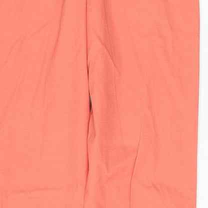 Next Womens Pink Cotton Chino Trousers Size 6 L28 in Regular Zip