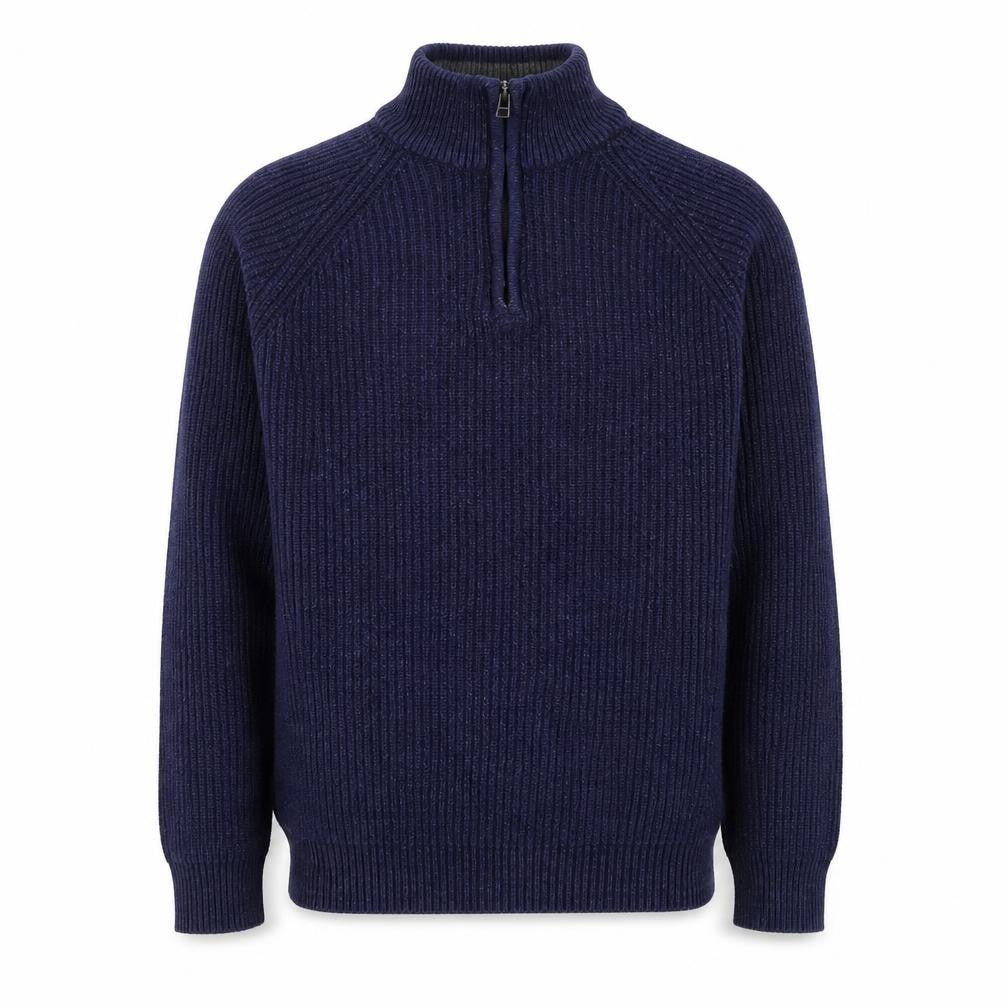 BHS Mens Blue High Neck Cotton Pullover Jumper Size M
