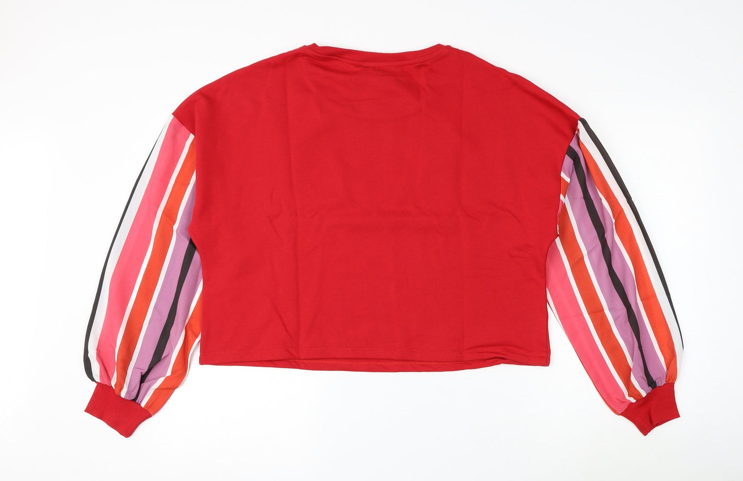 Oh My Days Womens Red Striped Polyester Pullover Sweatshirt Size 8 Pullover