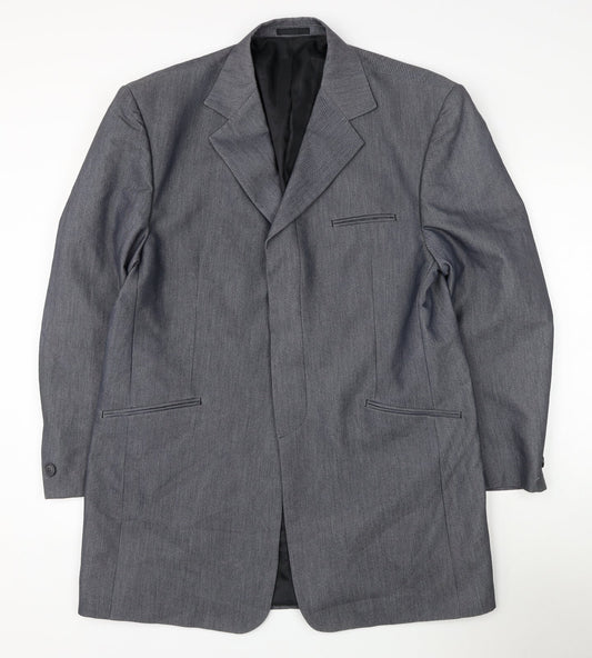 Kit Mens Grey Polyester Jacket Suit Jacket Size 44