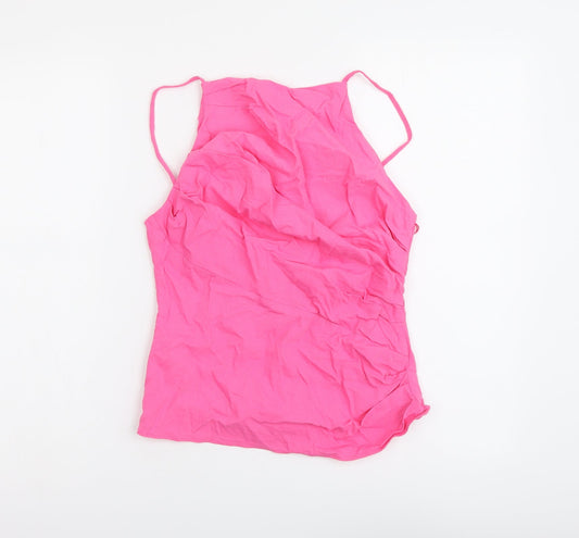 Zara Womens Pink Viscose Camisole Tank Size S Square Neck