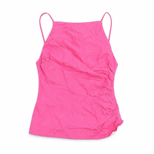 Zara Womens Pink Viscose Camisole Tank Size S Square Neck