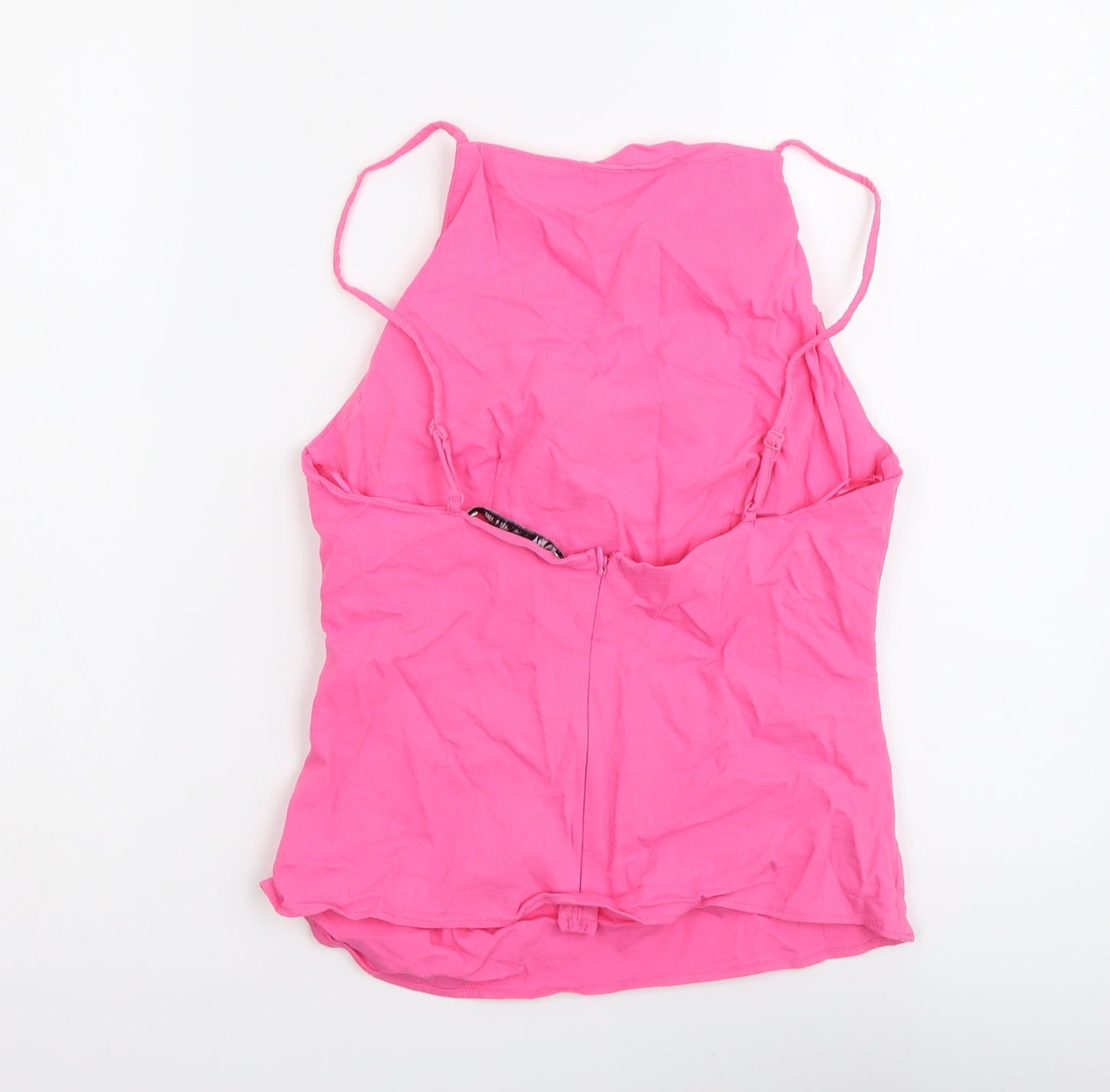Zara Womens Pink Viscose Camisole Tank Size S Square Neck