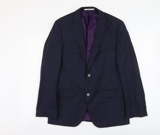 Feraud Paris Mens Blue Polyester Jacket Suit Jacket Size L