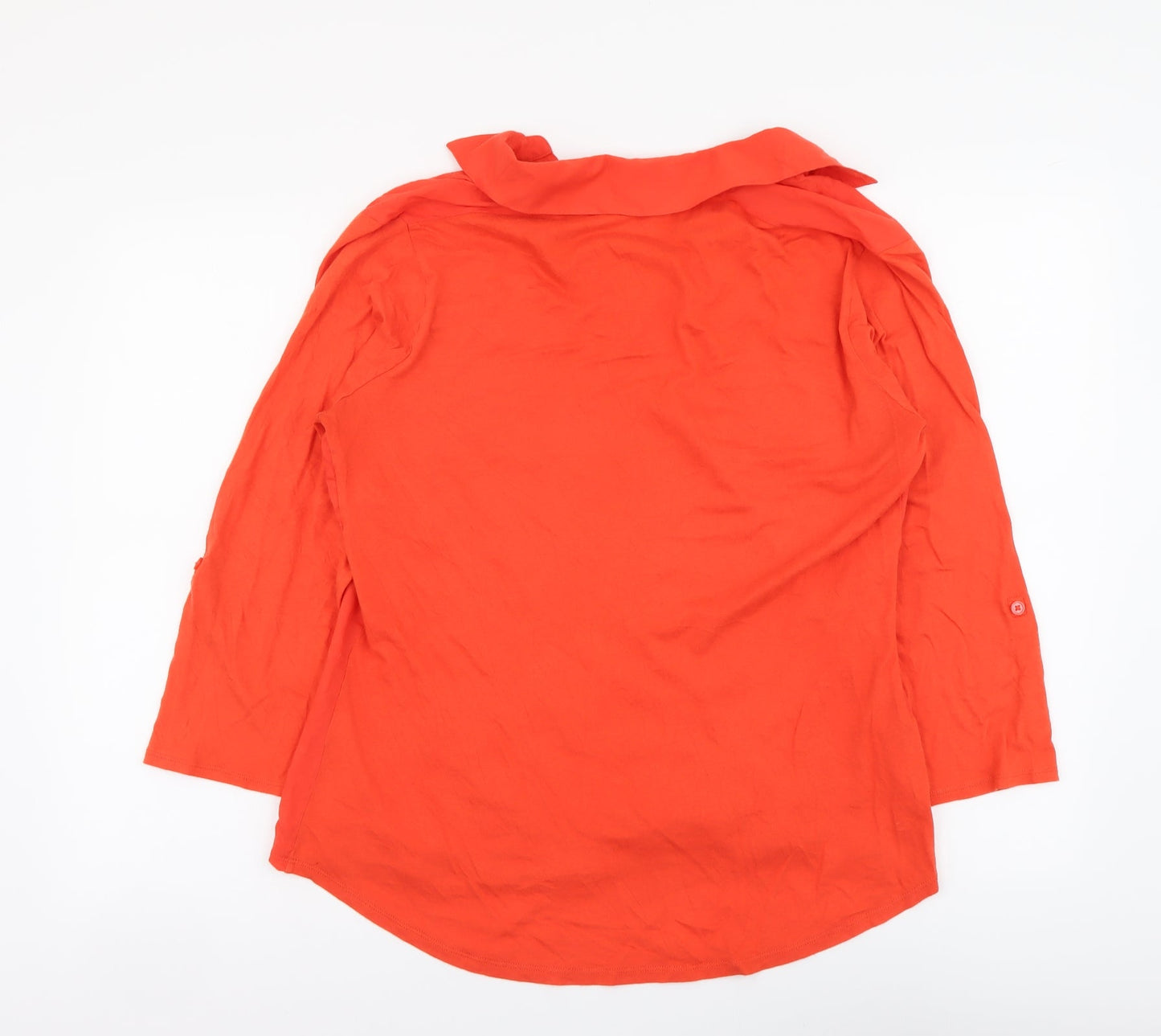 Gap Womens Red Polyester Basic Blouse Size L Collared