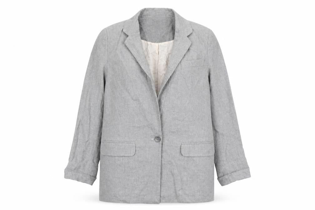 Topshop Womens Grey Acetate Jacket Suit Jacket Size 8