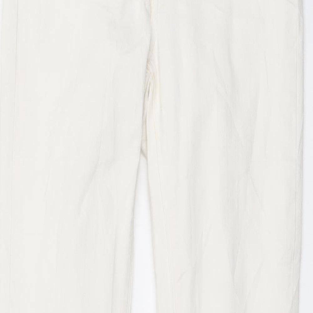 Waredenim Womens White Cotton Skinny Jeans Size 8 L29 in Regular Button