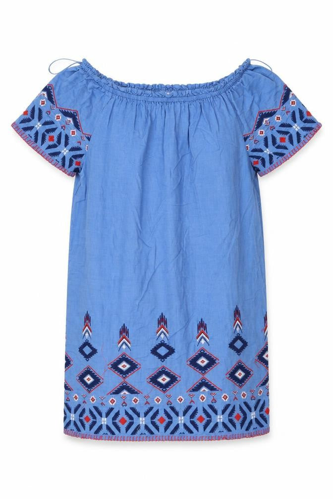 TU Womens Blue Cotton Sheath Size 12 Off the Shoulder Pullover